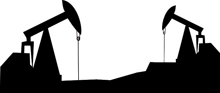 Oil Fields Silhouette - Oil Fields Silhouette (703x297)