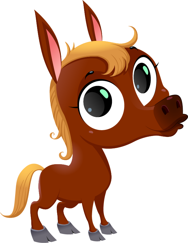 Horse Cartoon Drawing - Ps027 Cute Animal Large Tote Bag (608x786)