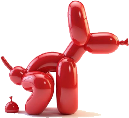 Balloon Dog Sculpture Defecation Artist - Jeff Koons Balloon Dog Parody (564x564)
