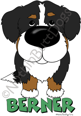 Big Nose Bernese Mt - Big Nose Berner Shot Glass (300x400)