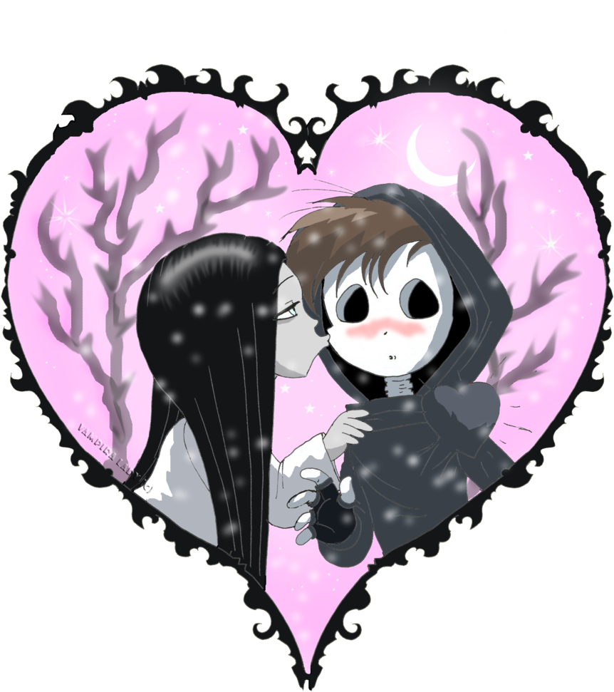 Morning Kiss By Vampiralady Morning Kiss By Vampiralady - Grim Jr And Samara (900x1121)