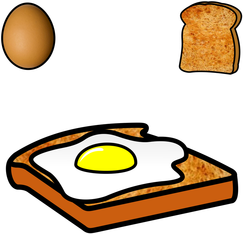 Egg On Toast - Egg On Toast Clipart (800x800)