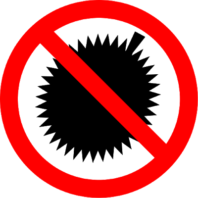 Hard Boiled Eggs Are Served In The Br's During Breakfast - Sign No Durian (400x400)