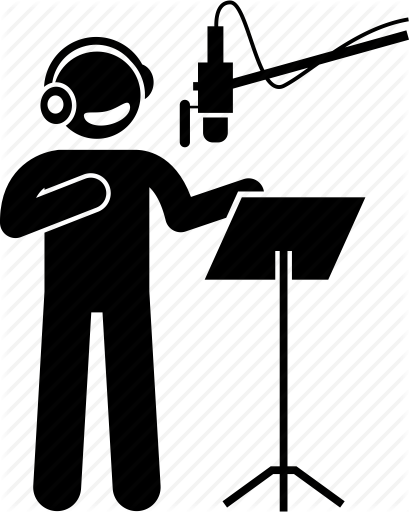Singing Clipart Recording Studio Mic - Voice Over Artist Icon (409x512)