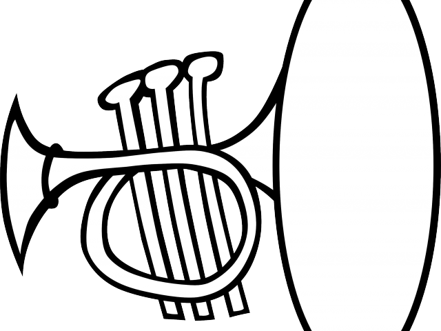 Instrument Clipart Black And White - Trumpet Clip Art (640x480)