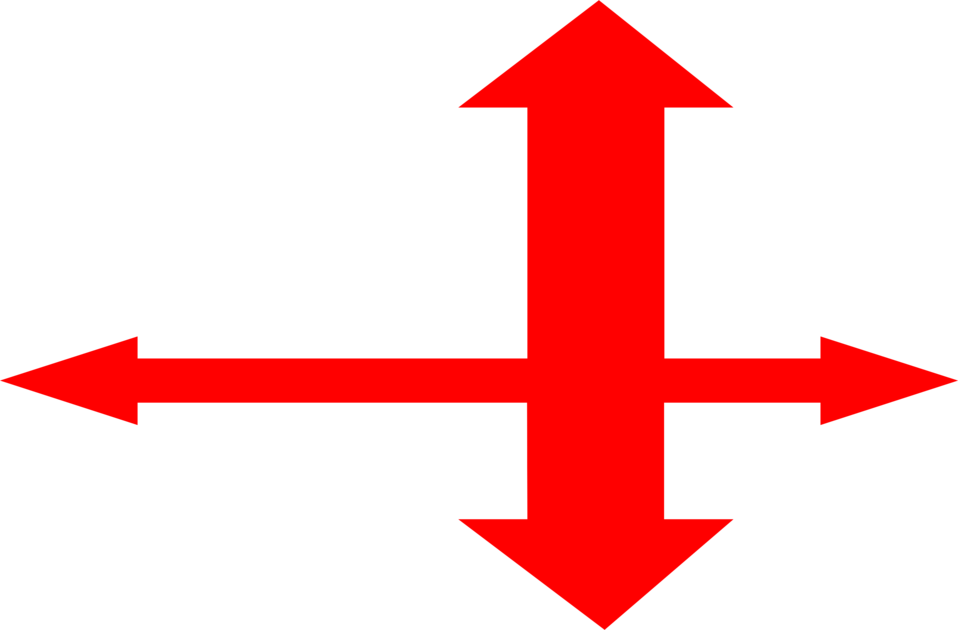 Illustration Of A Red Four-way Arrow - Spect Scan (958x630)