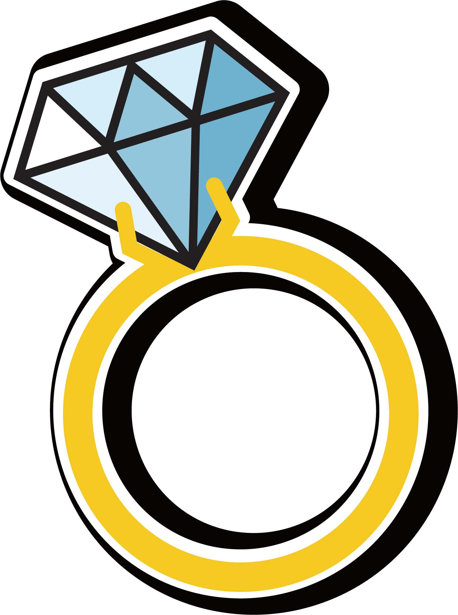 Blue Diamond Ring Gemstone - Diamond Ring Vector (1468x1969)