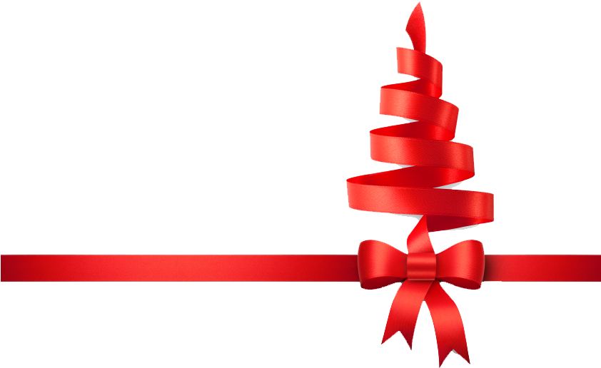 Christmas Ribbon Tree Png - Moño De Regalo Rojo Png (841x571)