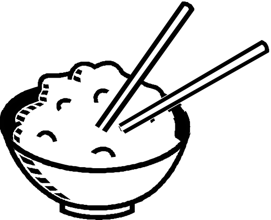 Bowl Of Rice Black White Line Art 555px - Bowl Of Rice Clip Art (969x785)