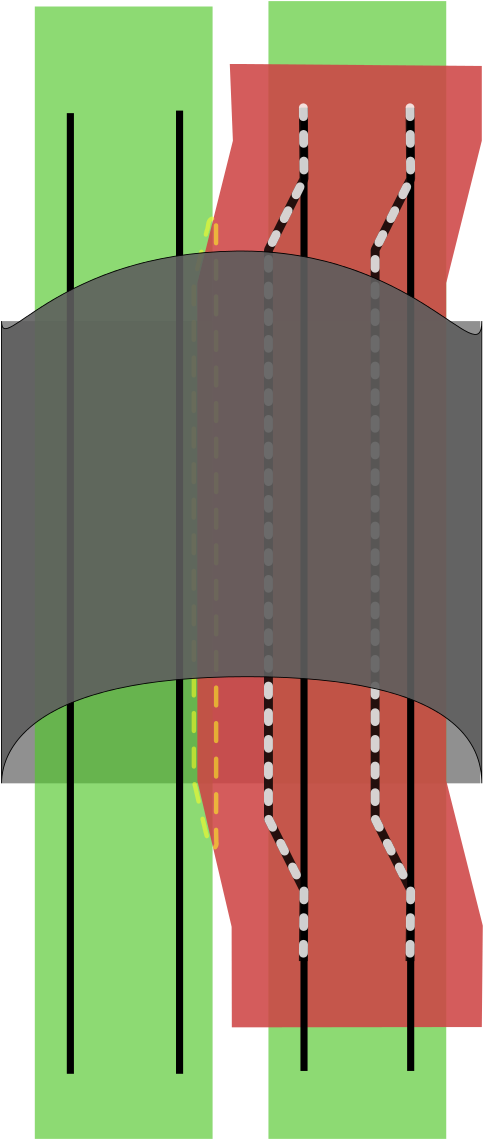 While Both Have Turnouts Switch-points At Either End - Graphic Design (640x1280)