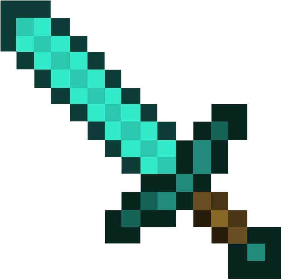 Minecraft Clipart Chick - Minecraft Diamond Sword Png (1000x1000)