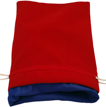 Md Dice Bag Red Velvet W/blue Satin Lining - Lining (357x373)