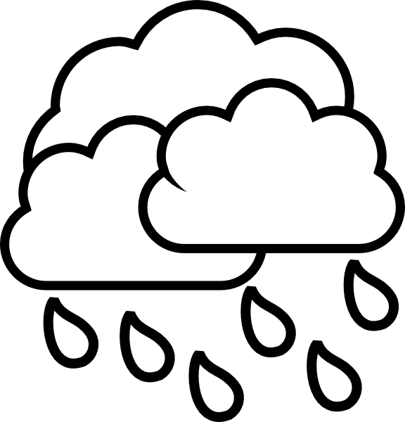 Thunderstorm Clipart - Cloud Coloring (576x600)