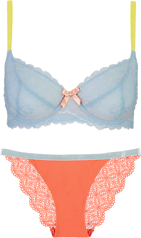 Edition Pale Blue & Lace Orange Set Sett01 1004palebluelaceorange - Panties (1000x926)