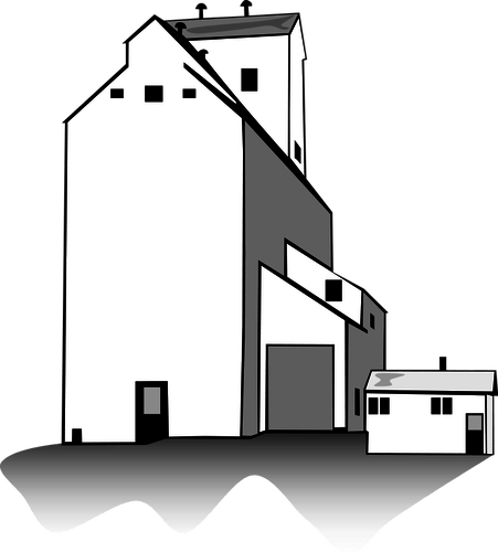 Grain Elevator Vector - Grain Elevator Clipart (451x500)