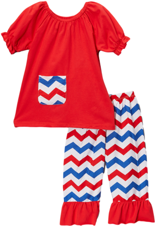 Red & Blue Chevron Capri - Bulletin Board (400x480)