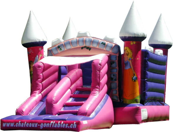 Cool Chateau Gonflable Toboggan Princesse With Chateau - Inflatable (1280x640)