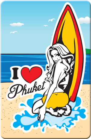 I Love Phuket , - Surfer Pin Up Girl (480x480)