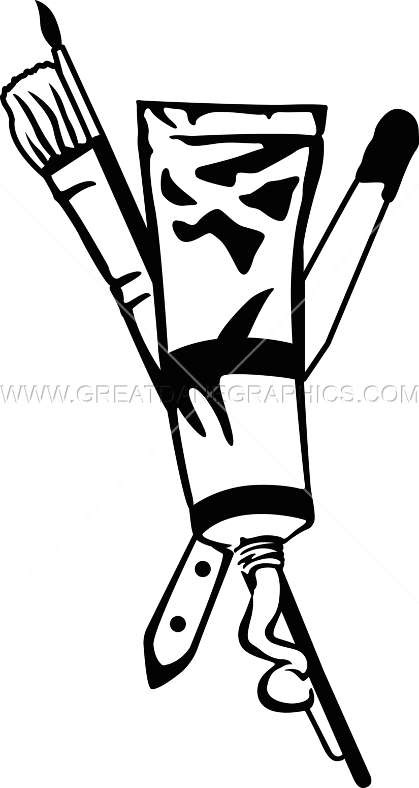 Paint Tube Amp Brushes Production Ready Artwork For - Paint Tube Clipart Black And White (825x1550)