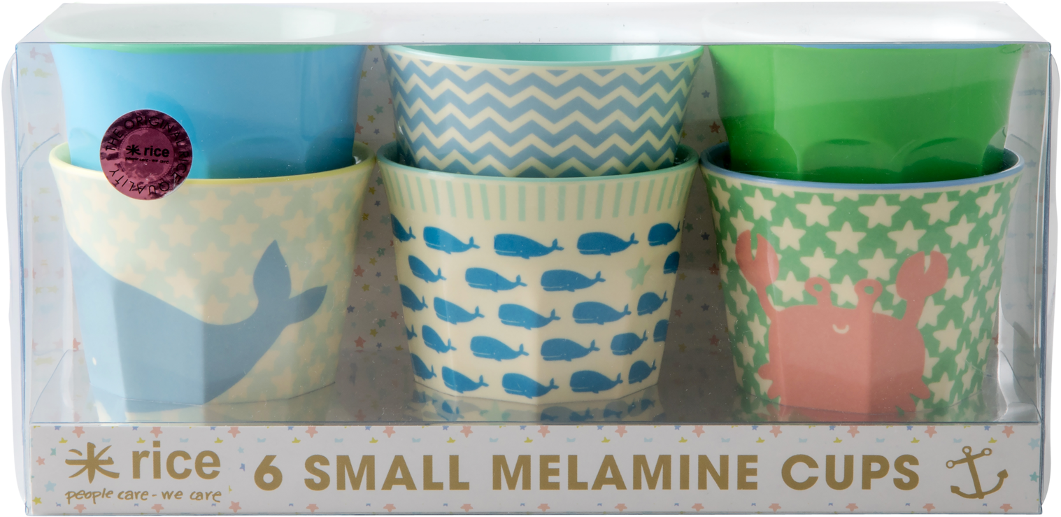 Melamine Cups With Kids Ocean Life Print - Green (2000x2000)