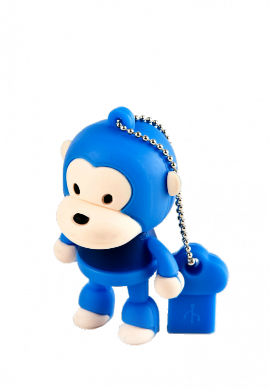 Usb Drive Monkey Blue Keychain - Satzuma Monkey Usb Flash Drive - 8 Gb - Blue (800x800)