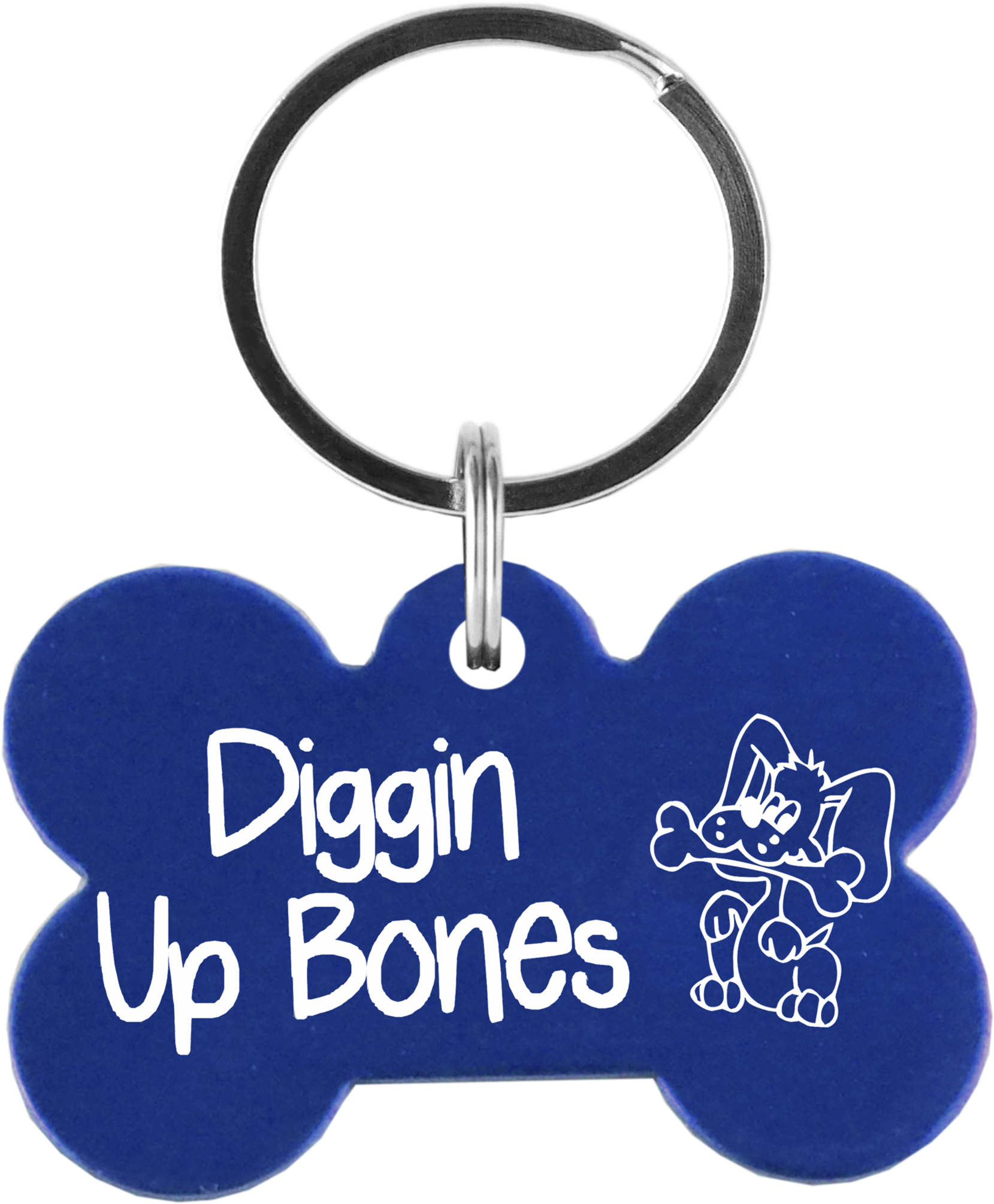 Blue Bone Shaped Anodized Aluminum Key Chain With Laser - Engraving (2048x2048)