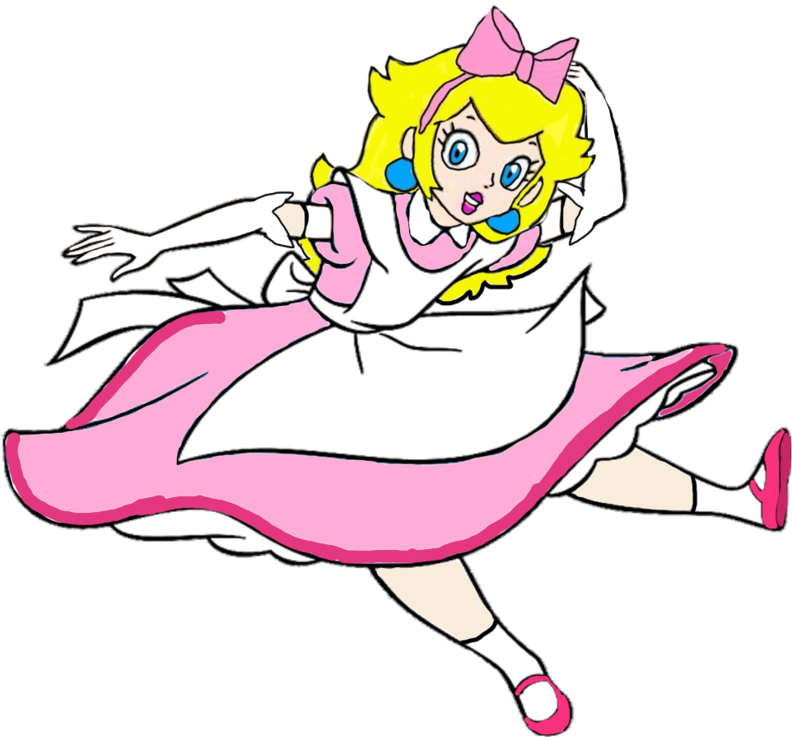 Princess Peach As Alice Falling By Darthranner83 - Digital Art (1024x816)