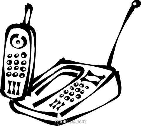 Cordless Phones Royalty Free Vector Clip Art Illustration - Schnurloses Telefon Clipart (480x431)
