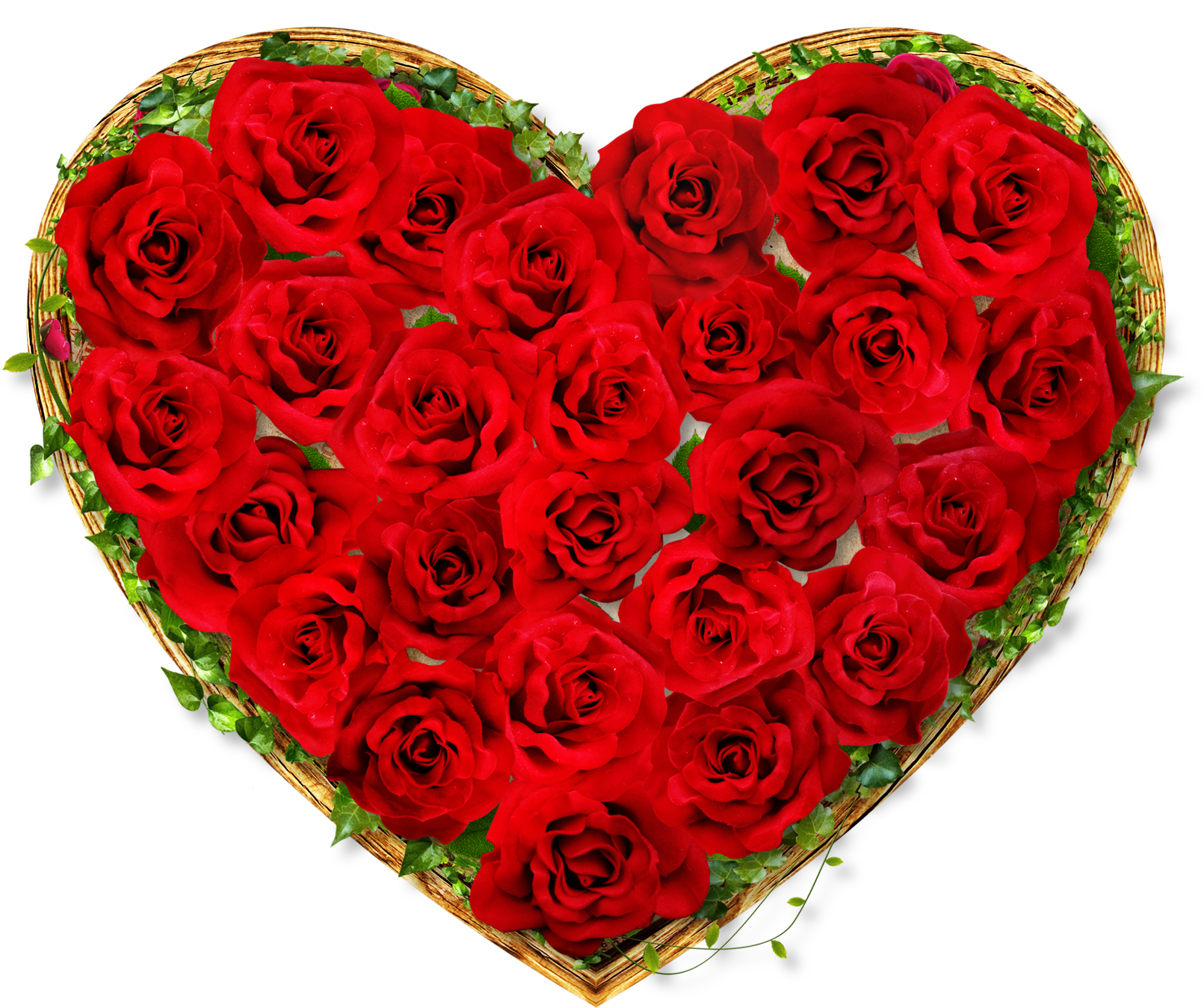 Garden Roses Heart Valentines Day Red - Rose (2336x1950)