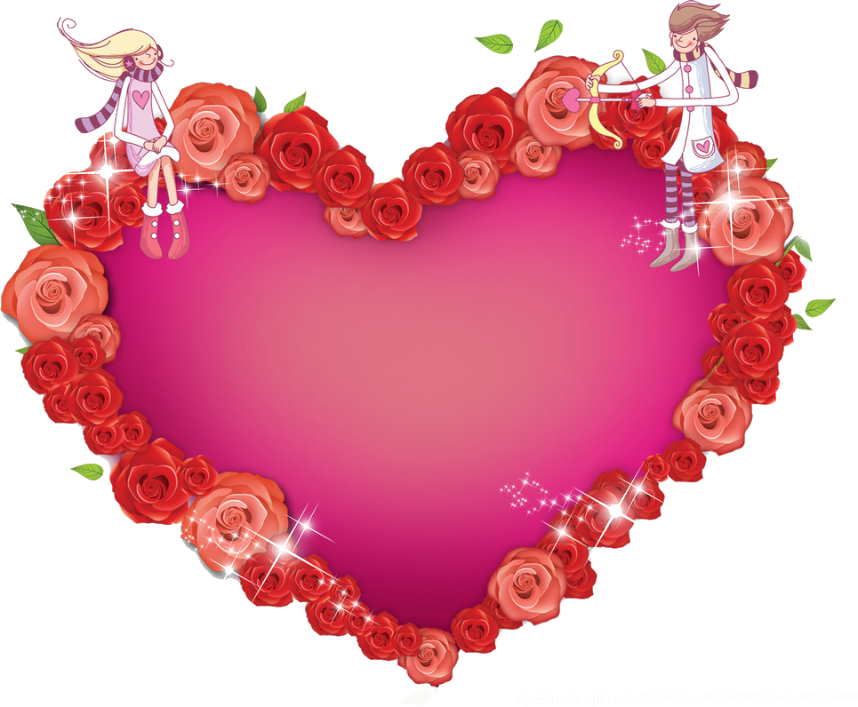 Heart Valentines Day - Heart Photo Frame Png (965x796)