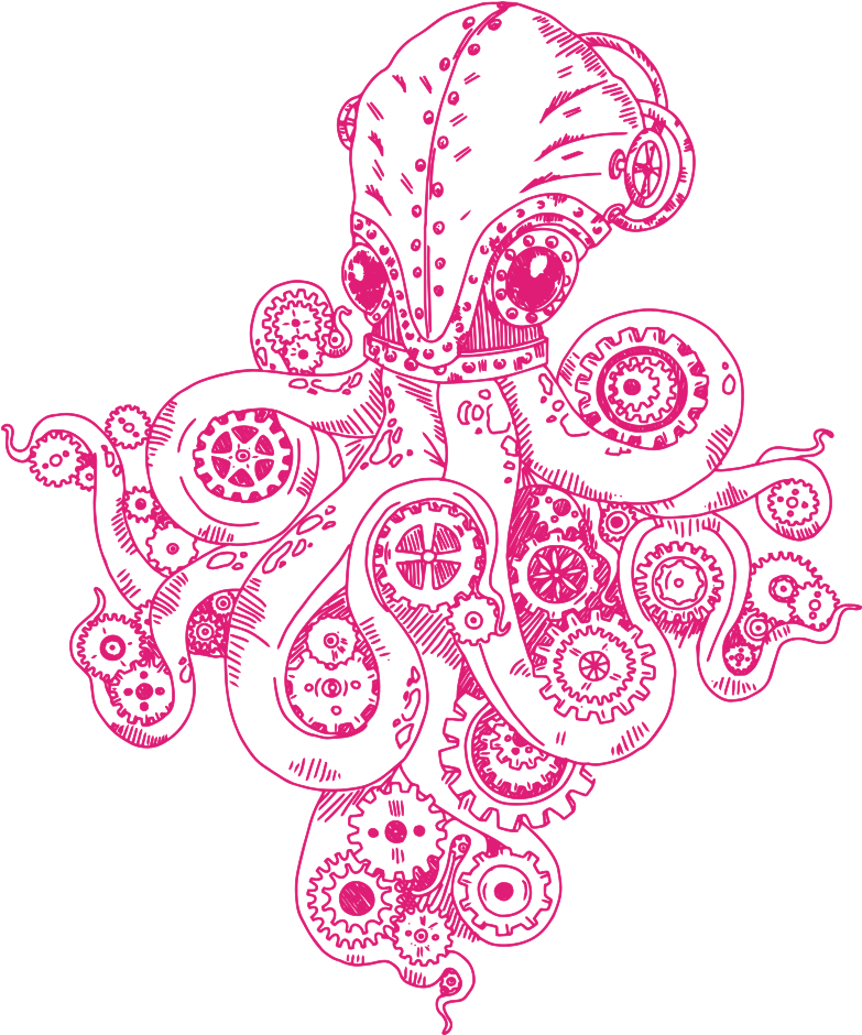 Oui, Car La Digitalisation, C'est Complexe, Coûteux - Illustration Of A Steampunk Octopus (1000x1000)