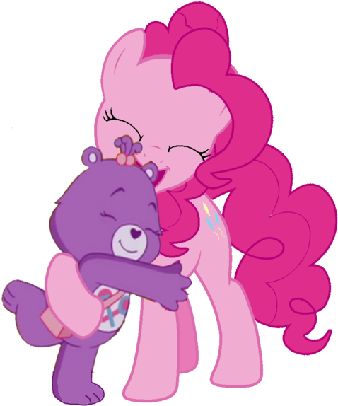 Ianpony98, Care Bears, Crossover, Hug, Pinkie Pie, - Pinkie Pie (724x600)