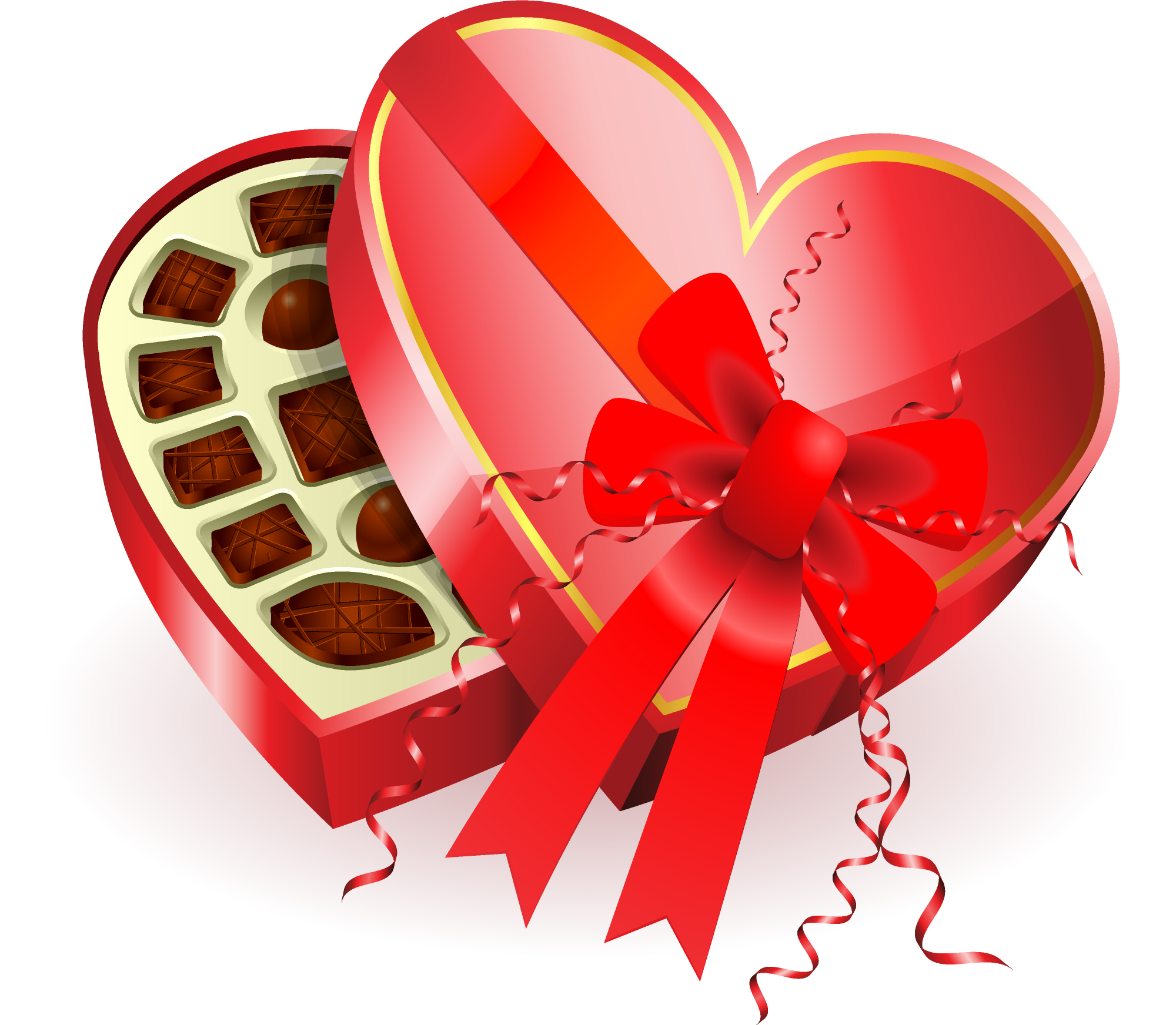 Valentine's Day Clipart Box - Box Of Chocolates Transparent (2000x1744)