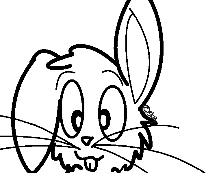 Rabbit Lineart By Skydarainbowwolf On Clipart Library - Line Art (800x600)
