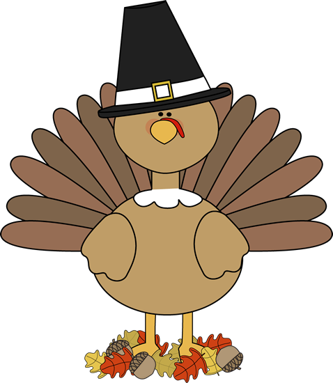 Turkey Pilgrim And Autumn Leaves Clip Art - Turkey Clip Art Free (478x550)