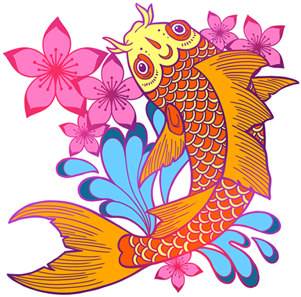 Koi Illustration Transparent - Koi Illustration Transparent (600x600)
