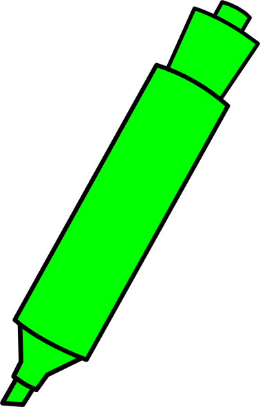 Green Highlighter Marker Clip Art At Clker - Pink And Green Highlighters (378x592)