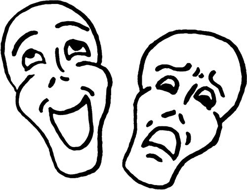Comedy Tragedy Masks Clip Art Comedy And Tragedy 1kkzyi - Comedy Clip Art (500x385)