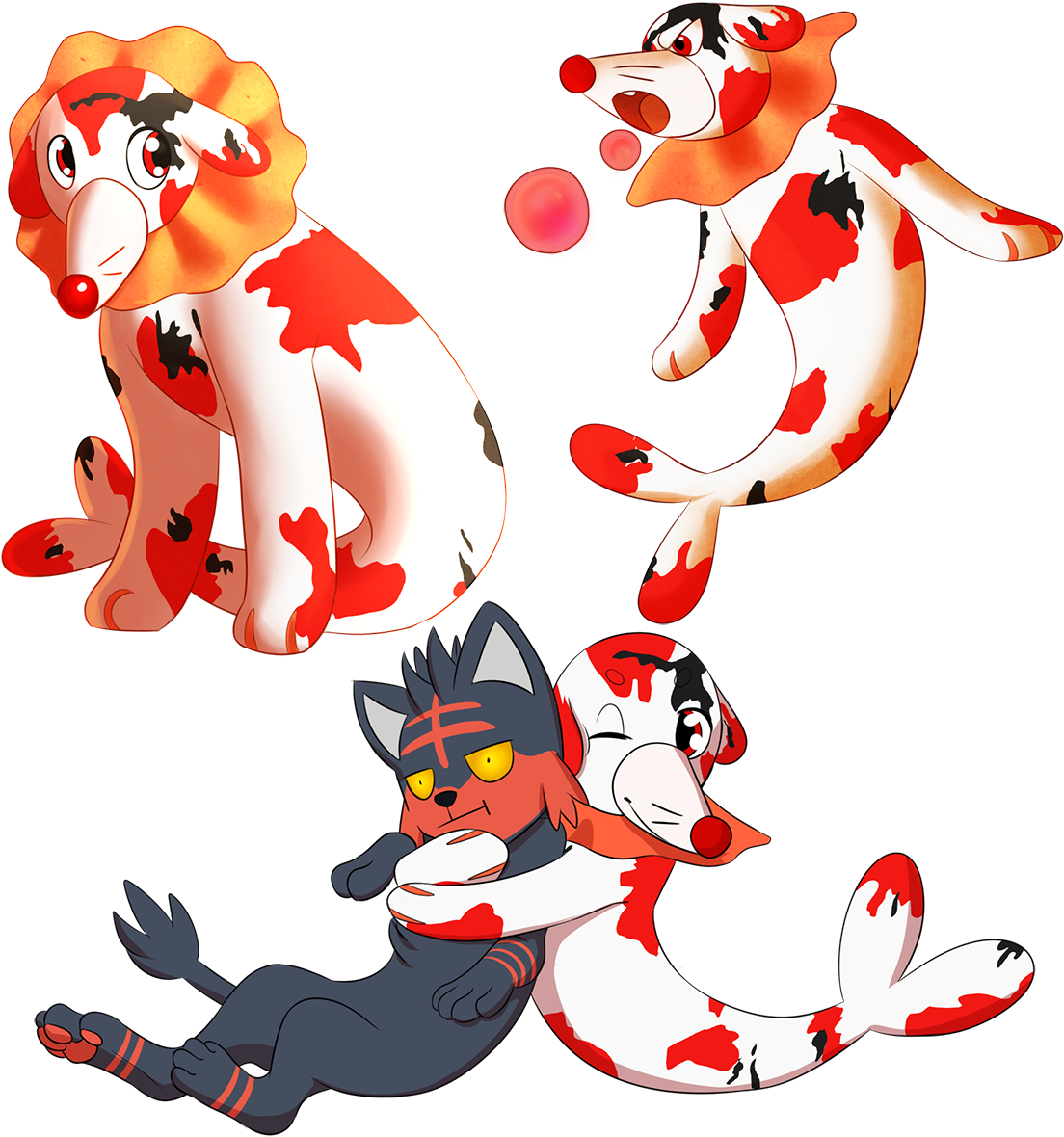 Koi Princess By Sparkedrat - Cartoon (1200x1200)