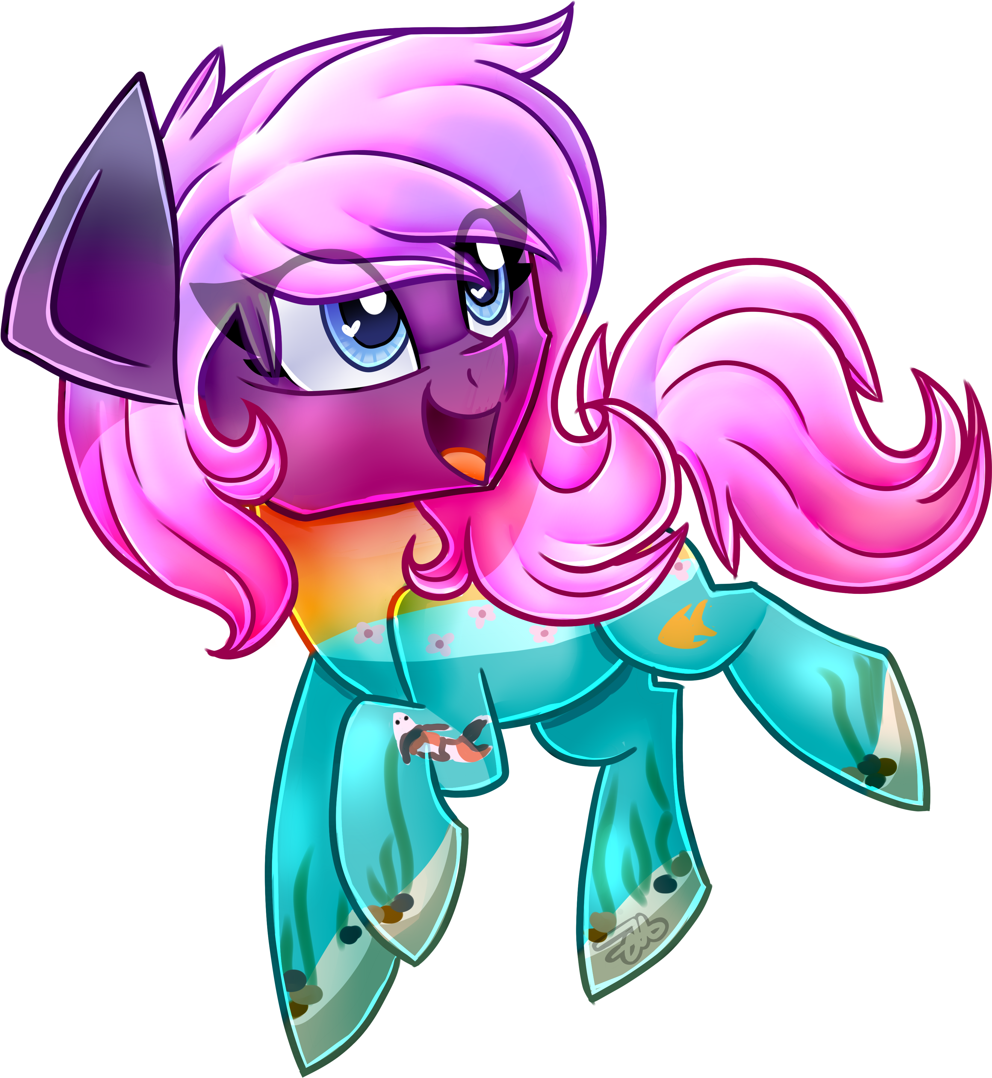 Partylikeapegasister, Fish, Goldfish, Koi, Oc, Oc Only, - Cartoon (3403x3697)