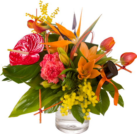 Bouquet De Fleurs Moderne Avec Une Structure Bois En - Flower (471x613)