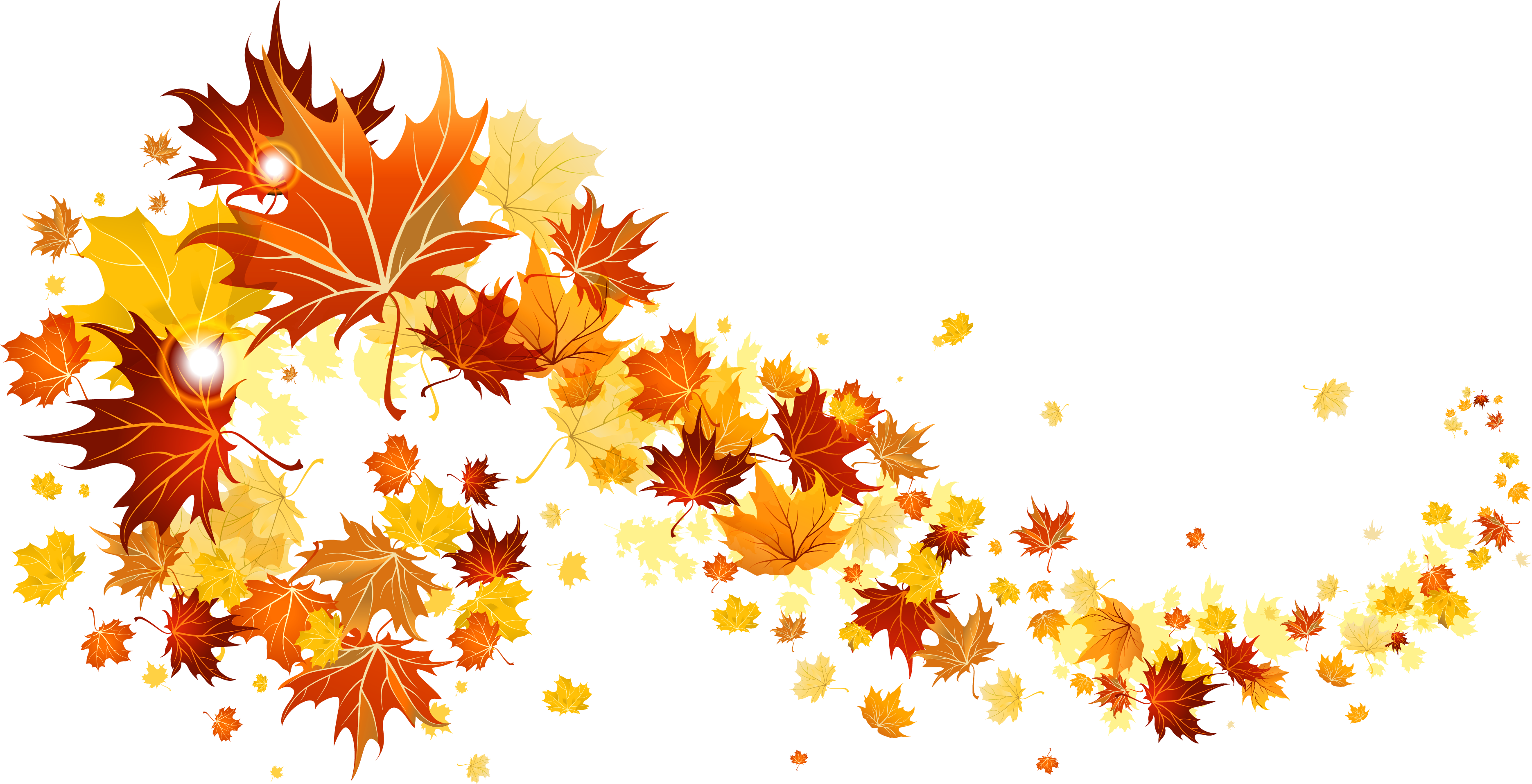 Fall Clipart Transparent Background - Fall Leaves Transparent Background (3742x1915)