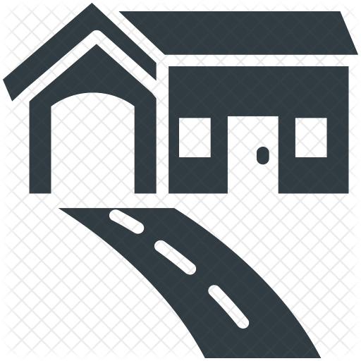 Luxury Icon - House With Driveway Png (512x512)