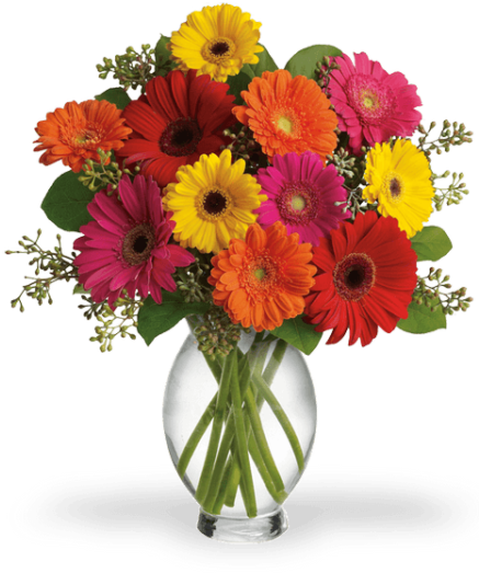 Bouquet Di Gerbere Colorate - Happy Anniversary Aunt & Uncle (450x600)
