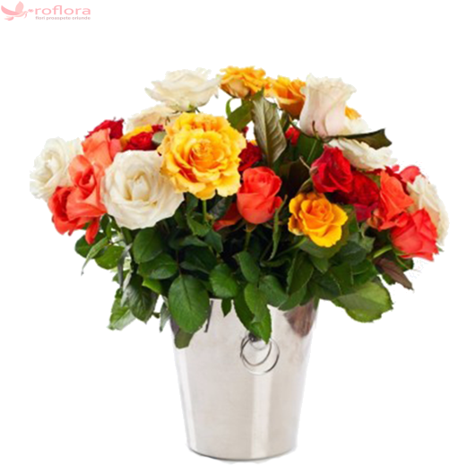 Buchet Din Trandafiri Multicolori - Rose (524x524)