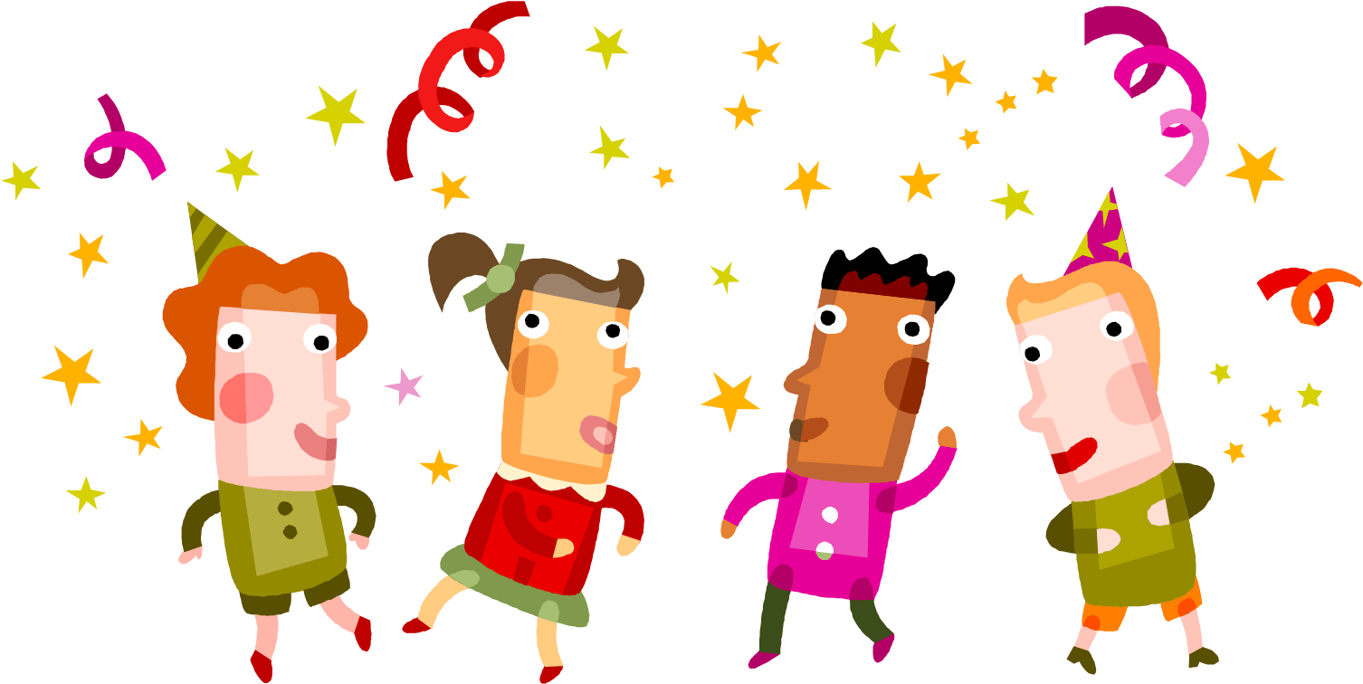 Kids Dancing Clip Art Black And White - Kids Party Clip Art (1434x731)