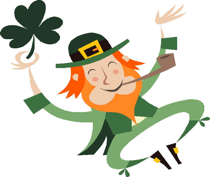 Dancing Leprechaun Clipart - St Patrick's Day (735x619)
