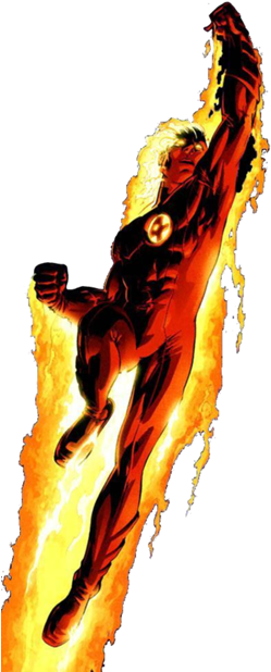 No Caption Provided - Fantastic Four Human Torch Png (250x625)