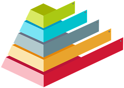 Colorful Pyramid 3d Infographic Chart Info - Piramide 3d Vector Png (440x340)