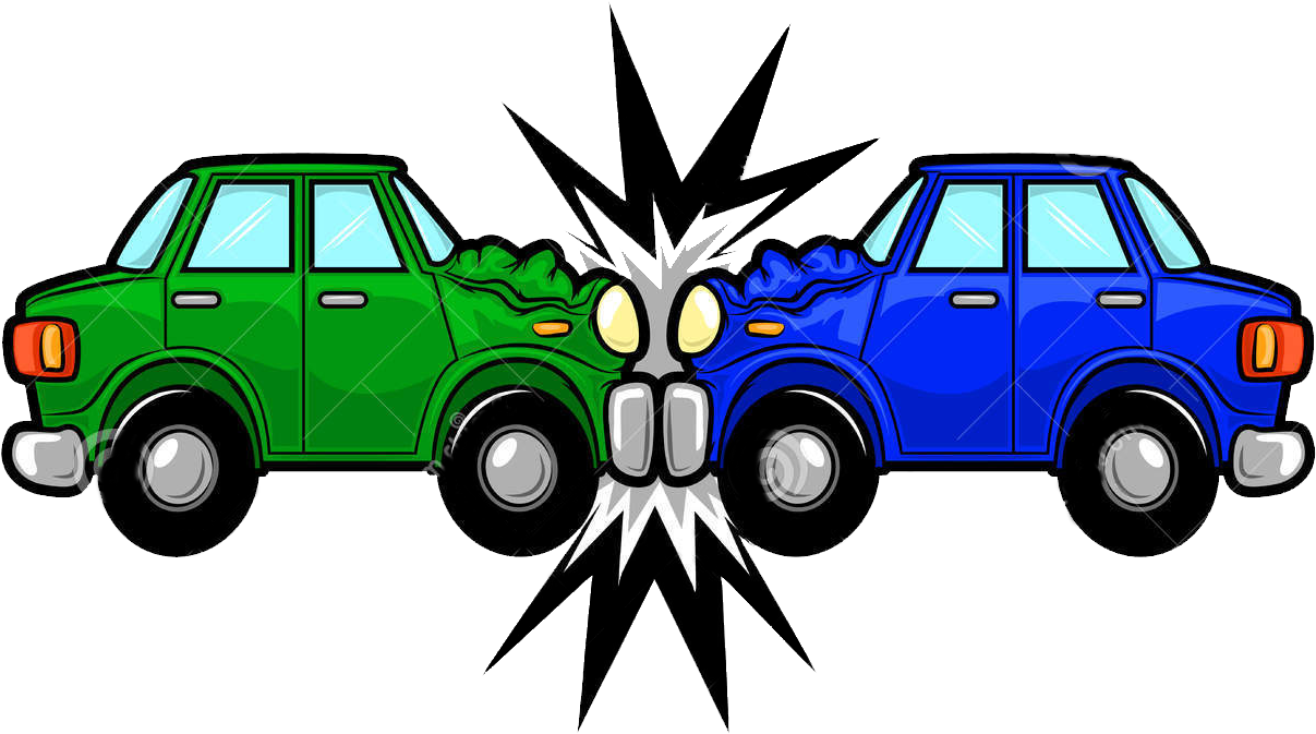 Cartoon Traffic Collision Animation Clip Art - Acidente De Carro Desenho (1300x835)